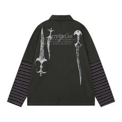 CapCabin Layered Graphic Long Sleeve Polo