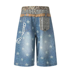CapCabin “Vintage Patchwork Denim Shorts”
