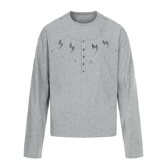 CapCabin Graphic Henley Long Sleeve Tee