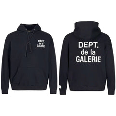 Gallery Dept Dept de la Galerie Black Hoodie White Print