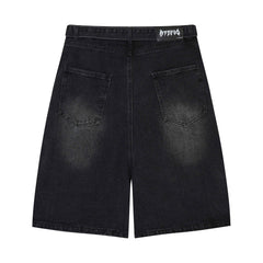 CapCabin Web Panel Strap Denim Shorts