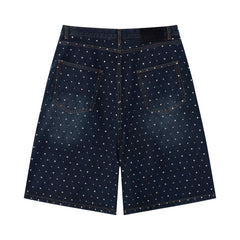 CapCabin Pearl Studded Denim Shorts