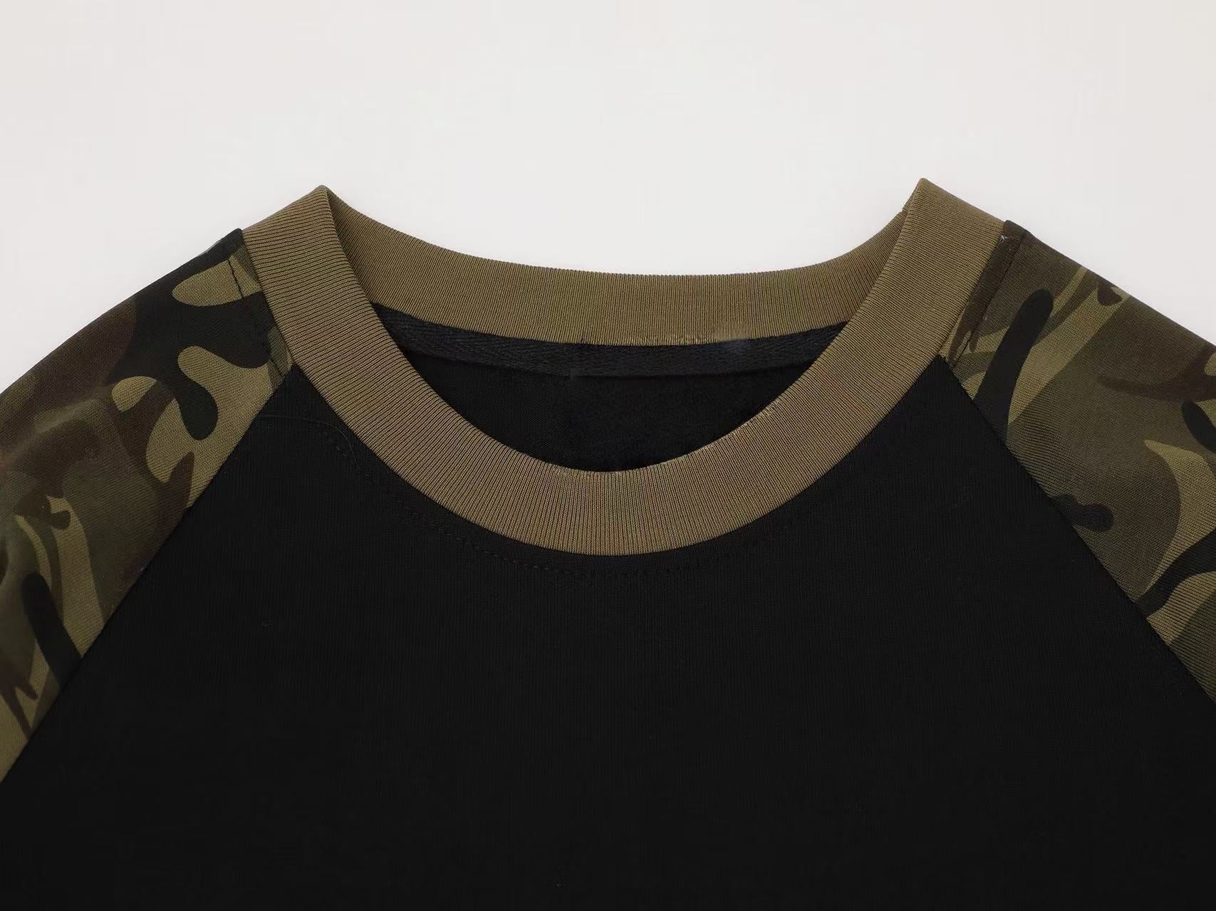 CapCabin Camo Sleeve Raglan Long Sleeve Tee