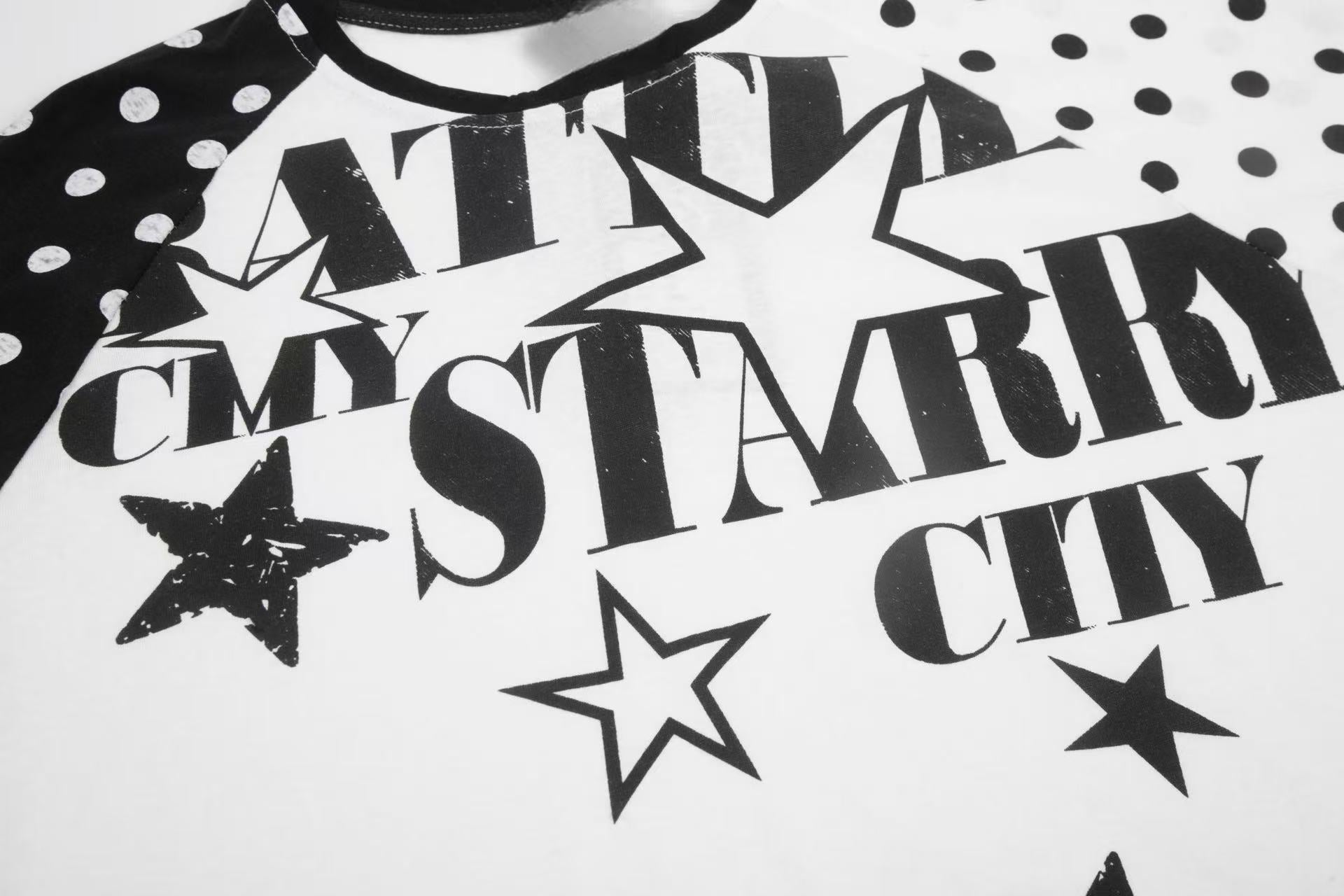 CapCabin “Starry City Contrast Raglan Tee”(cute Slim fit)