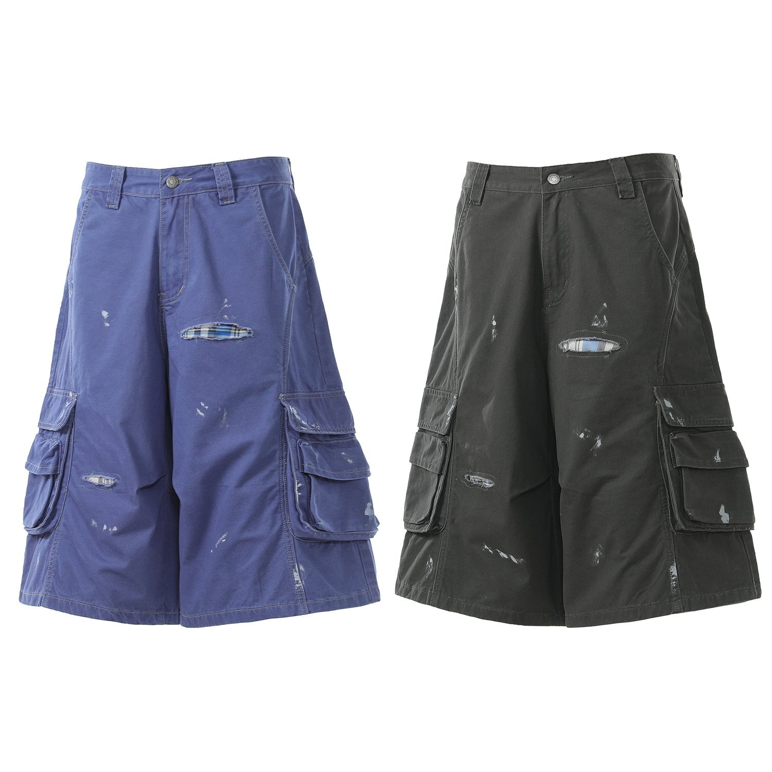 CapCabin “Distressed Utility Cargo Shorts”