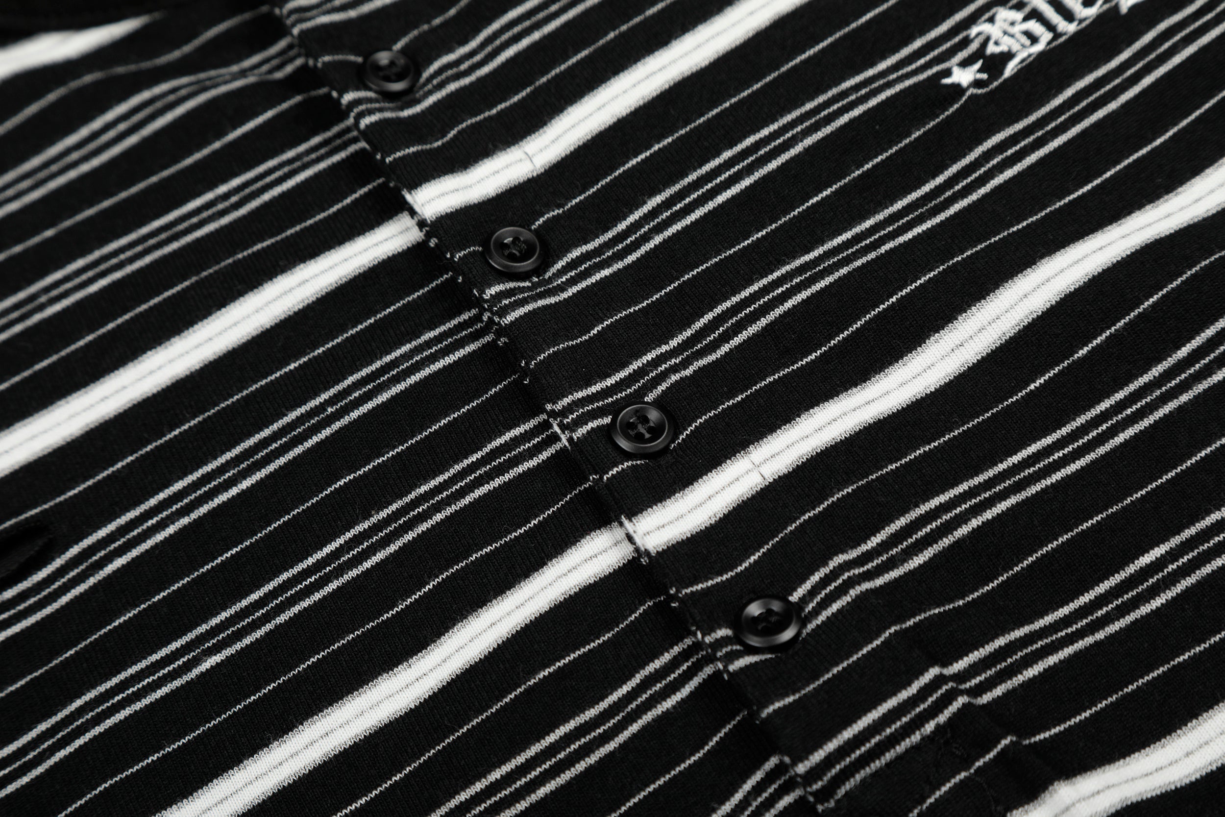 CapCabin Striped Henley Long Sleeve Tee