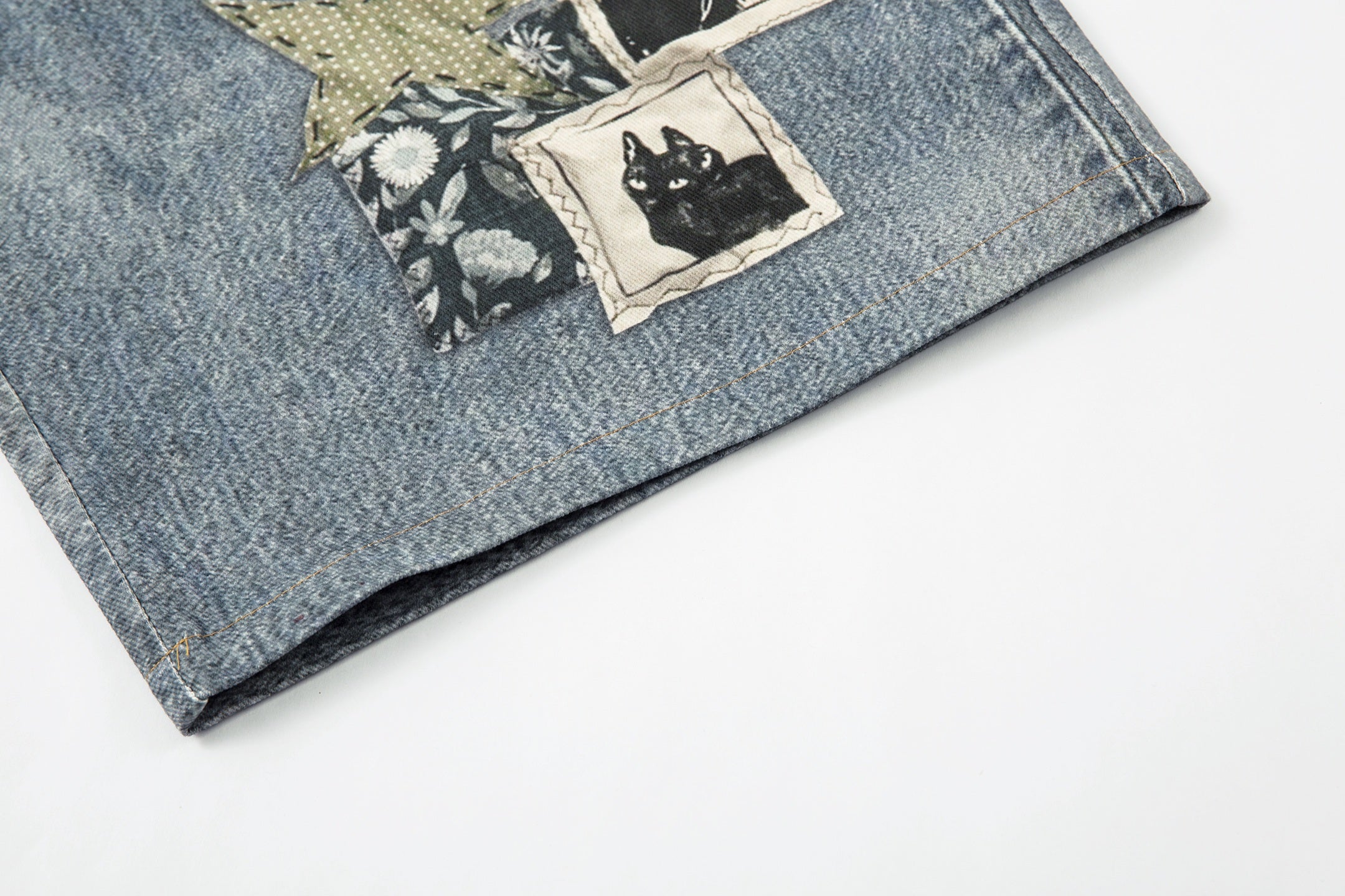 CapCabin “Vintage Charm Patch Denim Shorts