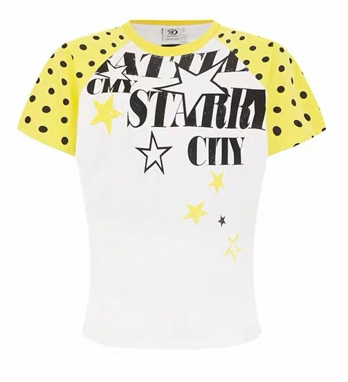 CapCabin “Starry City Contrast Raglan Tee”(cute Slim fit)