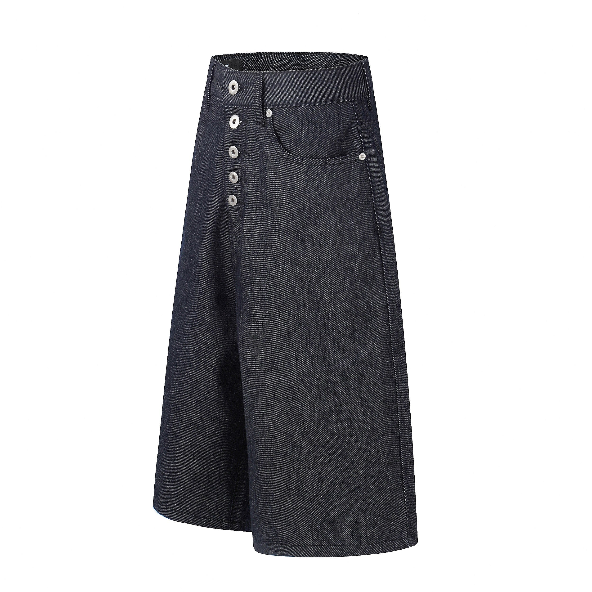 CapCabin “Raw Button Denim Jorts”