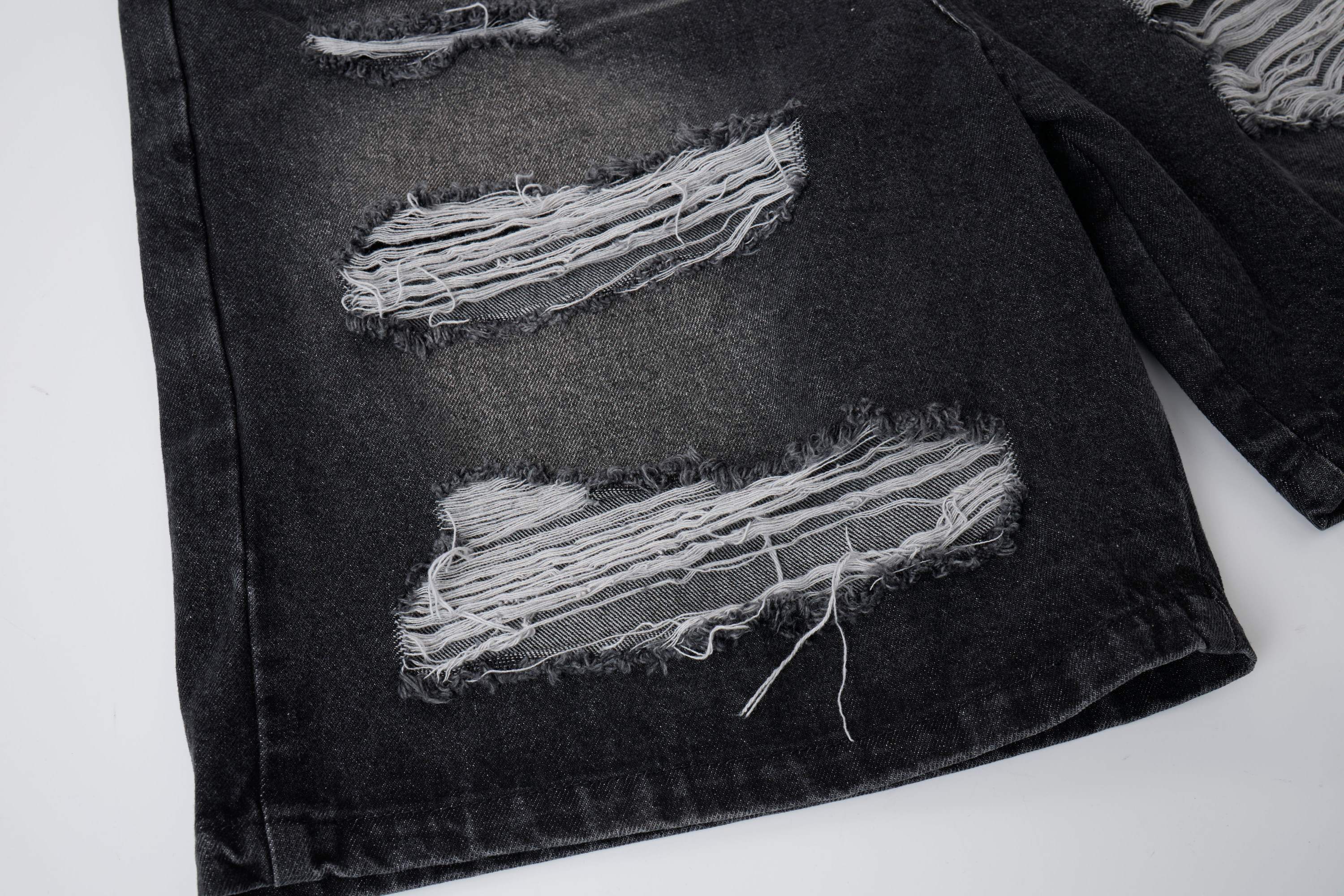 CapCabin Distressed Layered Waist Denim Shorts