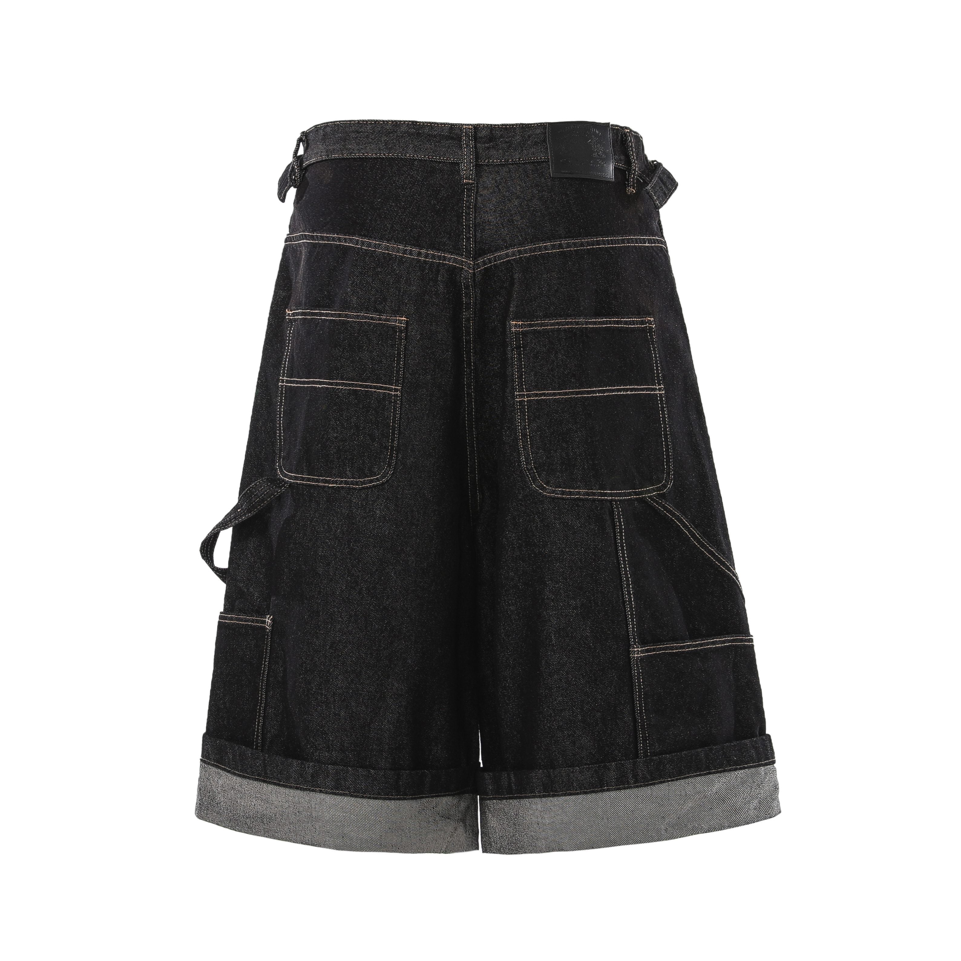CapCabin “Raw Edge Denim Cargo Shorts”