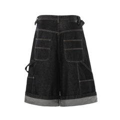 CapCabin “Raw Edge Denim Cargo Shorts”