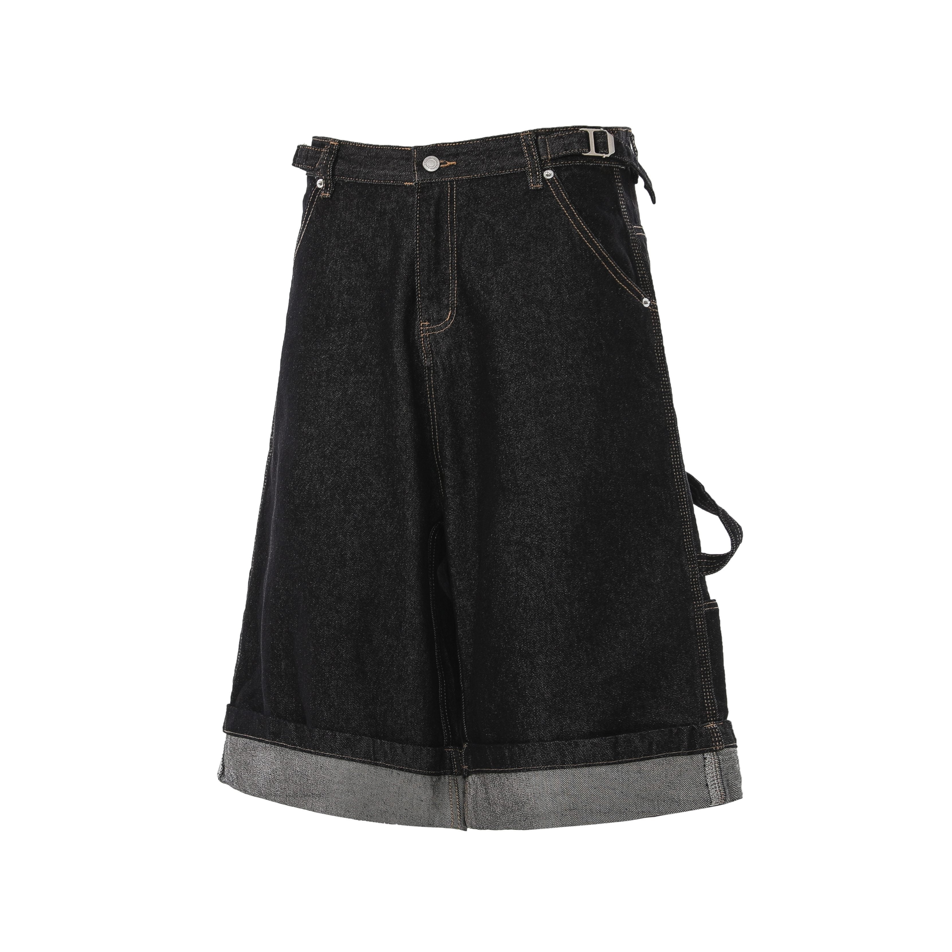 CapCabin “Raw Edge Denim Cargo Shorts”
