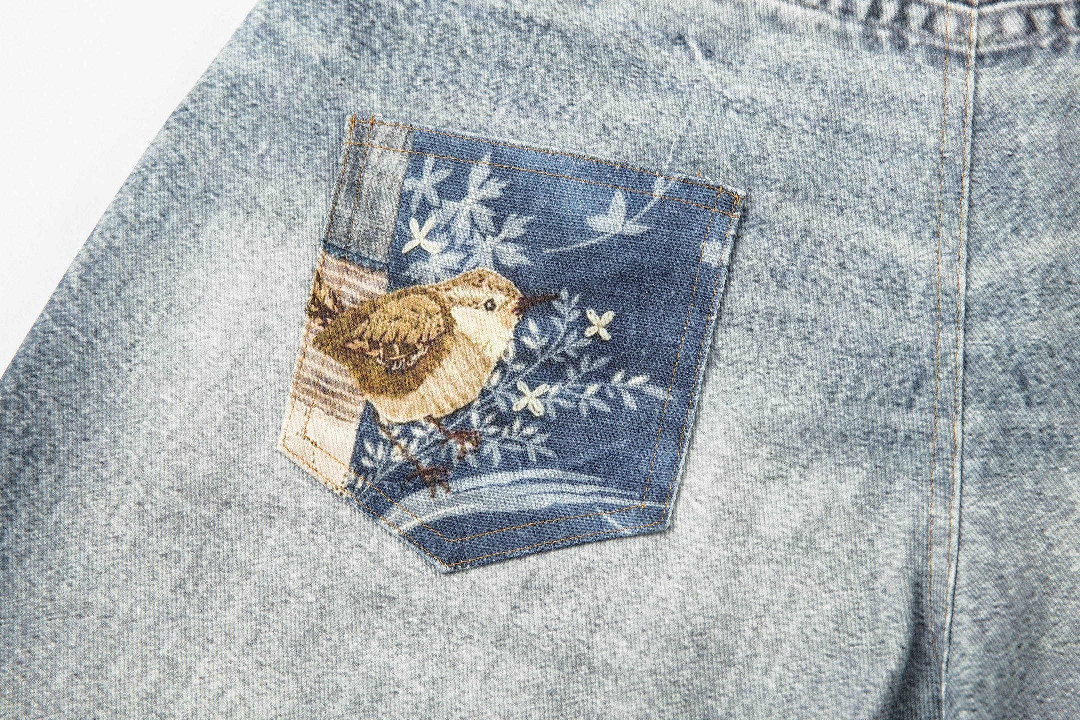 CapCabin “Vintage Charm Patch Denim Shorts