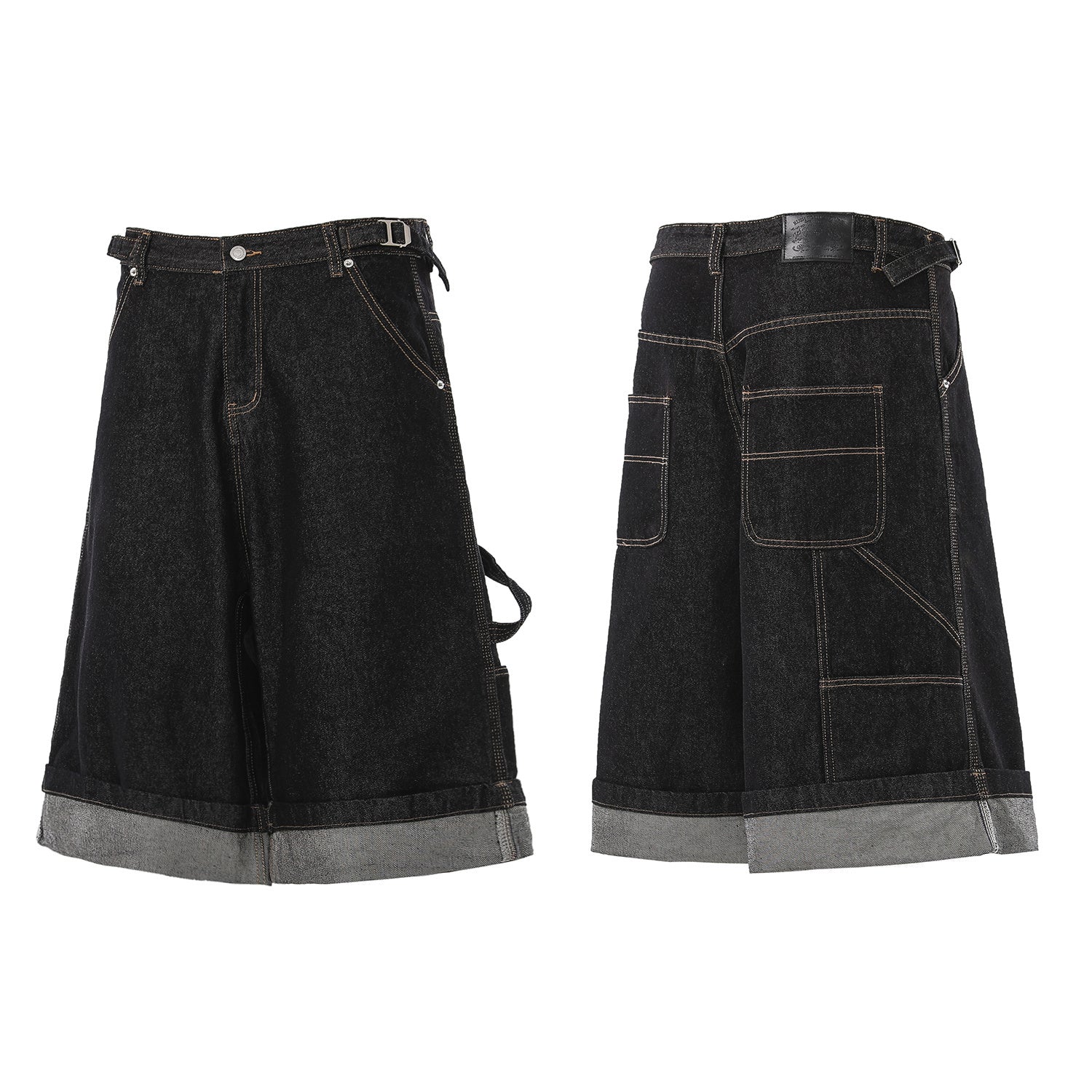 CapCabin “Raw Edge Denim Cargo Shorts”