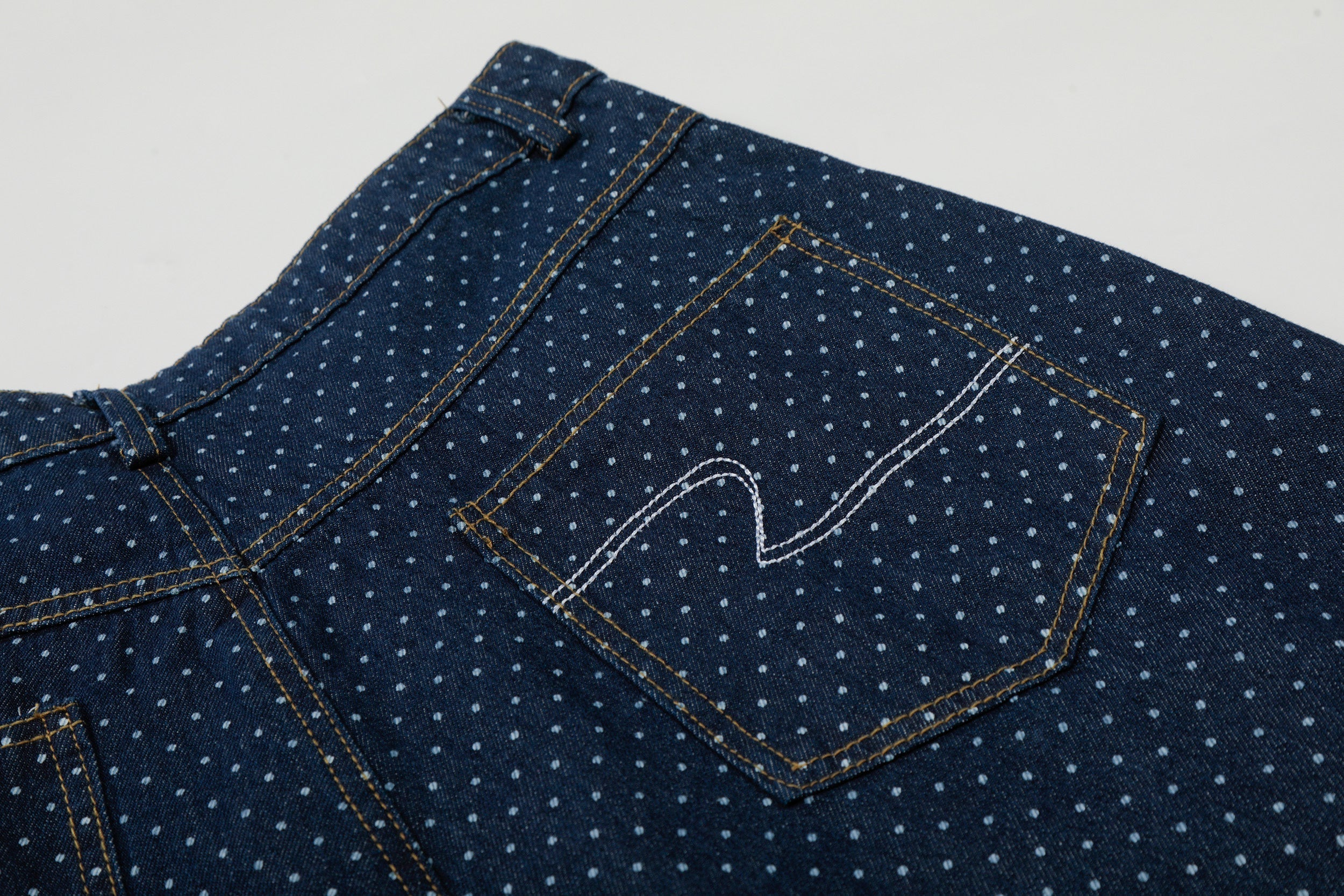 CapCabin Polka Dot Denim Cargo Shorts